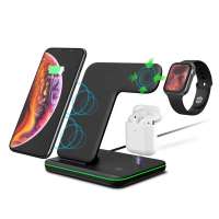 4 in 1 Wireless Charging Station 15W Fast Wireless Phone Charger Dock for iPhone for iWatch for Airpods for Qi Devices